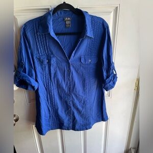 Dots Vibrant Blue Cotton Blend Top